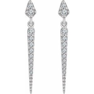 14K White 1/4 CTW Natural Diamond Spike Earrings - BN & CO JEWELRY