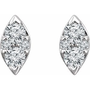 14K White 1/5 CTW Natural Diamond Cluster Earrings - BN & CO JEWELRY
