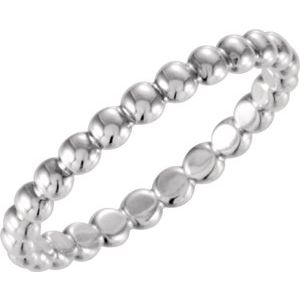 14K White 2.5 mm Stackable Bead Ring Size 7 - BN & CO JEWELRY