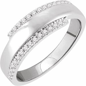 14K White 1/5 CTW Natural Diamond Bypass Ring - BN & CO JEWELRY