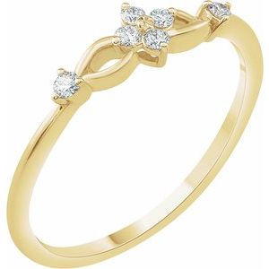 14K Yellow 1/10 CTW Natural Diamond Promise Ring - BN & CO JEWELRY