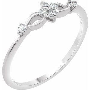 14K White 1/10 CTW Natural Diamond Promise Ring - BN & CO JEWELRY