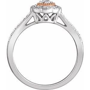 10K White/Rose 1/6 CTW Natural Diamond Promise Ring - BN & CO JEWELRY