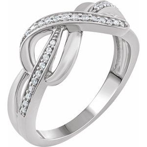 Sterling Silver 1/10 CTW Natural Diamond Infinity-Inspired Ring - BN & CO JEWELRY