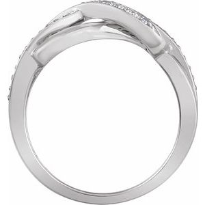 Sterling Silver 1/10 CTW Natural Diamond Infinity-Inspired Ring - BN & CO JEWELRY