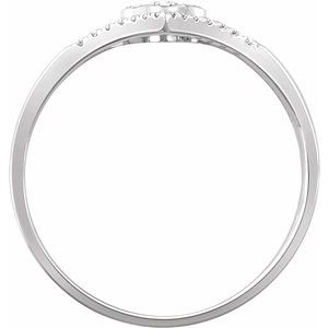 14K White 1/10 CTW Natural Diamond V Ring - BN & CO JEWELRY