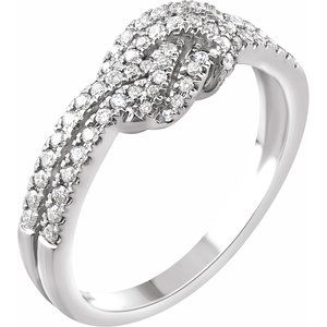 14K White 1/3 CTW Natural Diamond Knot Ring - BN & CO JEWELRY