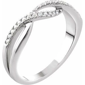 14K White 1/6 CTW Natural Diamond Criss-Cross Ring - BN & CO JEWELRY