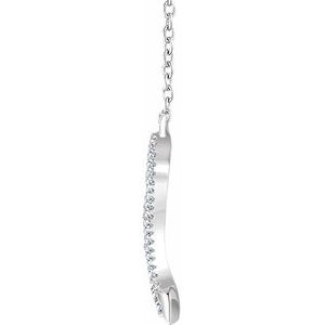 14K White 1/6 CTW Natural Diamond V 16-18" Necklace - BN & CO JEWELRY