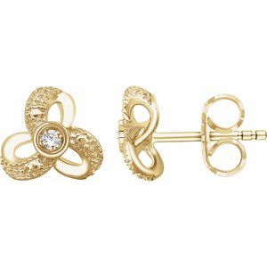 14K Yellow 1/6 CTW Natural Diamond Knot Earrings - BN & CO JEWELRY
