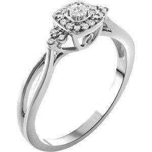 10K White .05 CTW Natural Diamond Promise Ring - BN & CO JEWELRY