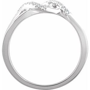 14K White 1/10 CTW Natural Diamond Criss-Cross Ring - BN & CO JEWELRY