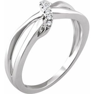 14K White .05 CTW Natural Diamond Negative Space Ring - BN & CO JEWELRY