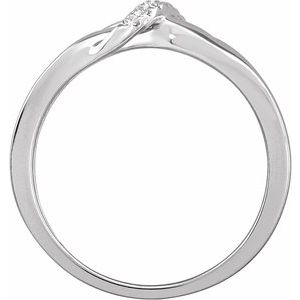 14K White .05 CTW Natural Diamond Negative Space Ring - BN & CO JEWELRY