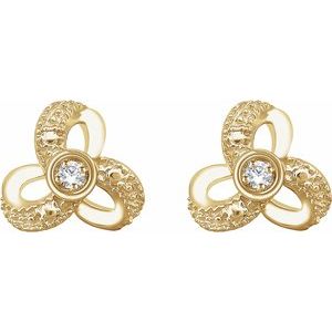14K Yellow 1/6 CTW Natural Diamond Knot Earrings - BN & CO JEWELRY
