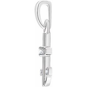 14K White .03 CTW Natural Diamond Anchor Pendant - BN & CO JEWELRY