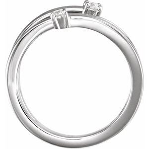 14K White 1/8 CTW Diamond Bypass Ring - BN & CO JEWELRY