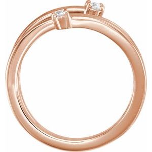 14K Rose 1/8 CTW Diamond Bypass Ring - BN & CO JEWELRY