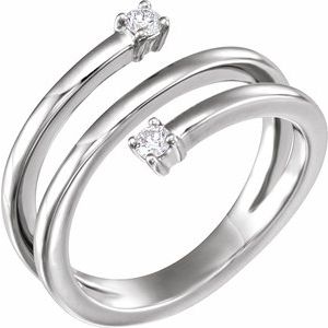 14K White 1/8 CTW Diamond Bypass Ring - BN & CO JEWELRY