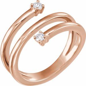 14K Rose 1/8 CTW Diamond Bypass Ring - BN & CO JEWELRY