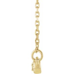 14K Yellow .07 CTW Natural Diamond Milgrain Bar 16-18" Necklace - BN & CO JEWELRY