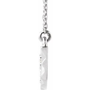 Sterling Silver .08 CTW Natural Diamond Curved Bar 16-18" Necklace - BN & CO JEWELRY
