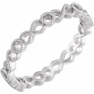 14K White Infinity-Inspired Band Size 7 - BN & CO JEWELRY