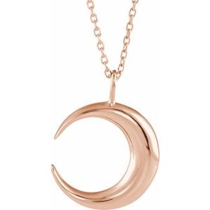 14K Rose Crescent Moon 16-18" Necklace - BN & CO JEWELRY