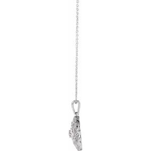 Sterling Silver 1/5 CTW Natural Diamond Granulated Filigree 18" Necklace - BN & CO JEWELRY
