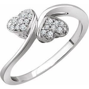 10K White 1/10 CTW Natural Diamond Heart Promise Ring - BN & CO JEWELRY