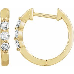 14K Yellow 1/4 CTW Natural Diamond Hoop Earrings - BN & CO JEWELRY