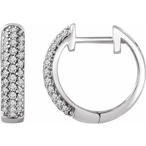 14K White 1/3 CTW Natural Diamond Hoop Earrings - BN & CO JEWELRY