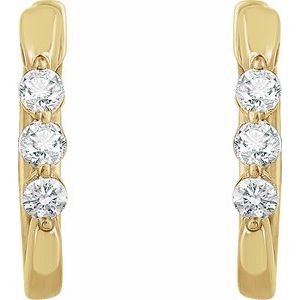 14K Yellow 1/4 CTW Natural Diamond Hoop Earrings - BN & CO JEWELRY