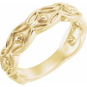 14K Yellow Scalloped Geometric Ring - BN & CO JEWELRY