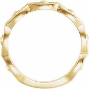 14K Yellow Scalloped Geometric Ring - BN & CO JEWELRY