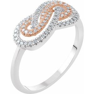 14K White/Rose 1/5 CTW Natural Diamond Infinity-Inspired Ring - BN & CO JEWELRY