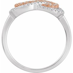 14K White/Rose 1/5 CTW Natural Diamond Infinity-Inspired Ring - BN & CO JEWELRY
