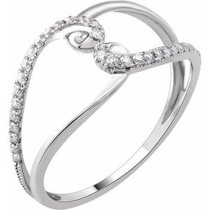 14K White 1/8 CTW Natural Diamond Negative Space Ring - BN & CO JEWELRY