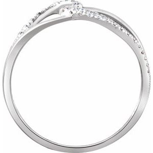 14K White 1/8 CTW Natural Diamond Negative Space Ring - BN & CO JEWELRY