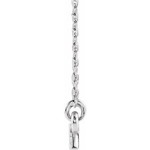14K White .05 CTW Natural Diamond Geometric Bar 16-18" Necklace - BN & CO JEWELRY