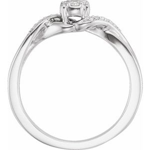 10K White 1/8 CTW Natural Diamond Cluster Promise Ring - BN & CO JEWELRY