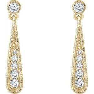 14K Yellow 1/6 CTW Natural Diamond Teardrop Earrings - BN & CO JEWELRY