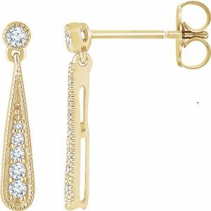 14K Yellow 1/6 CTW Natural Diamond Teardrop Earrings - BN & CO JEWELRY