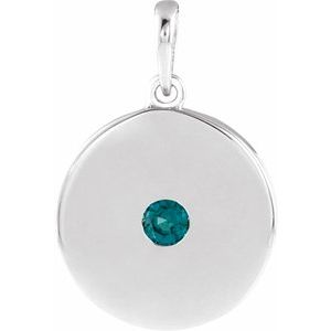 14K White Natural Alexandrite Disc Pendant - BN & CO JEWELRY