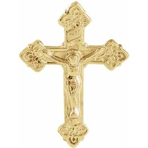14K Yellow 17.5x13 mm Crucifix Lapel Pin - BN & CO JEWELRY