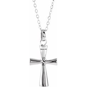 10K White Cross Ash Holder Pendant - BN & CO JEWELRY