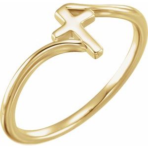 14K Yellow Cross Bypass Ring - BN & CO JEWELRY
