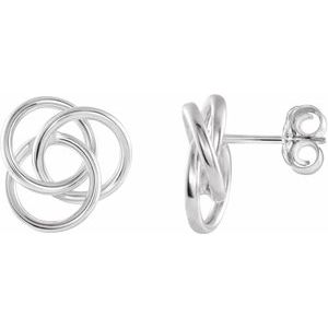 14K White Knot Earrings - BN & CO JEWELRY
