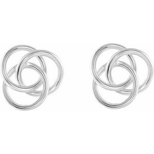 14K White Knot Earrings - BN & CO JEWELRY