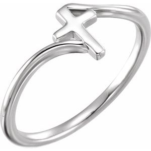 14K White Cross Bypass Ring - BN & CO JEWELRY